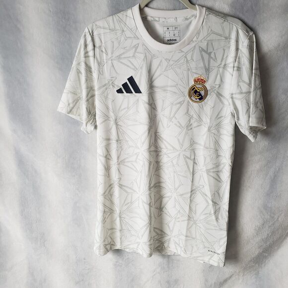 Adidasadidas 2024-25 Real Madrid Men's Pre-Match Jersey M NWT $70 IT5101 White - Picture 1 of 7